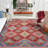 Vahakn Hand Tufted Wool/Cotton Southwestern Rug in Blue/Red-2065992793