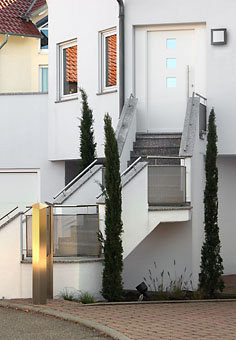 Aqua Legendo 2 - Bulb 95 cm H Hardwired Frosted Glass Outdoor Wall Light, Powder-coated anthracite, Without motion detector