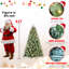 Arbre de Noël 6 pi avec 300 lumières DEL blanc chaud - 988 pointes en PVC et aiguilles dures, 66 pommes de pin, conception à branches articulées, support en métal robuste-1482165376-1482165381