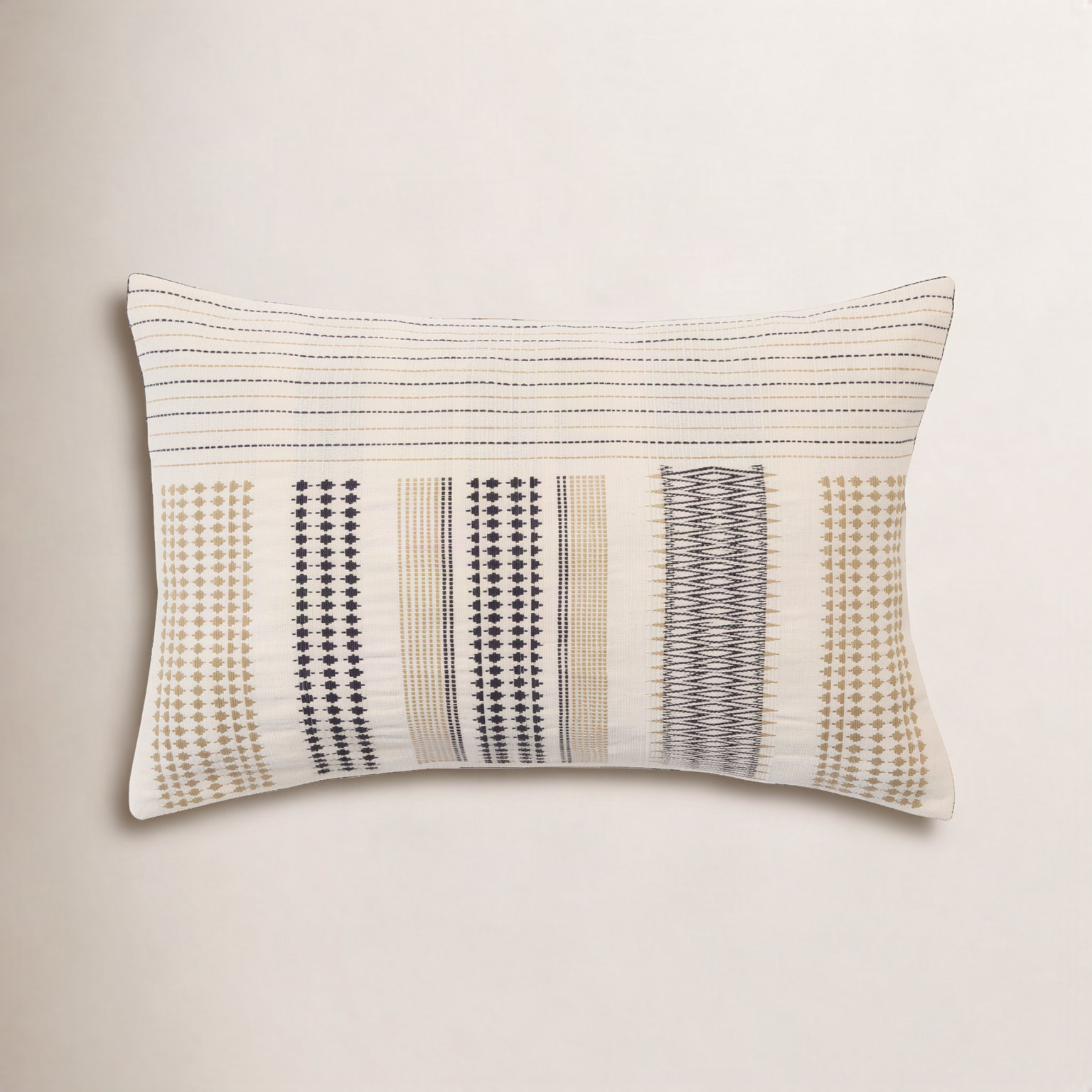 Saliou 24" x 16" Pillow Cover, Cream, 100% Down
