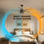 Ventilateurs de plafond de 52 pouces avec lumières et télécommande et ventilateur de plafond pour la chambre à coucher, le salon et le patio-181403372-179892531-179892541