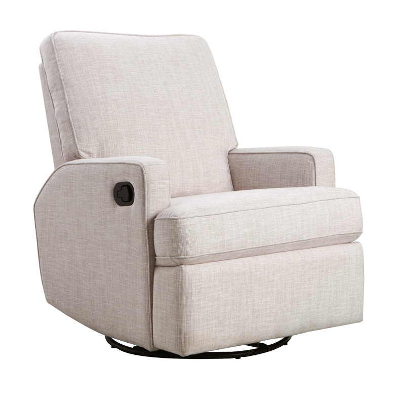 Tucker Swivel Reclining Glider, Canvas Gray Polyester Blend