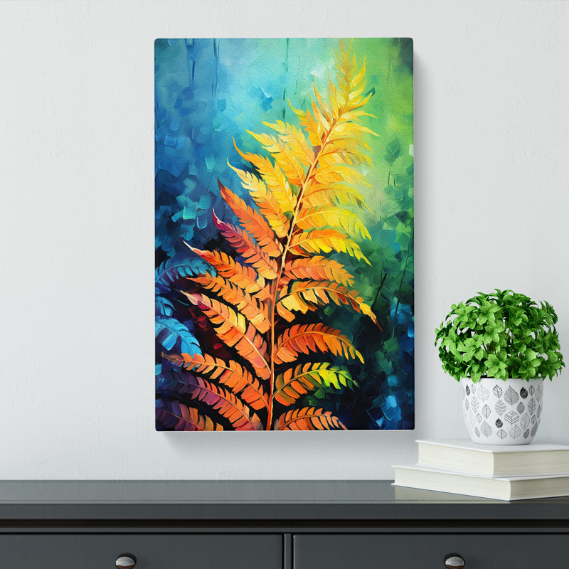 Fern Leaf Impressionism No.2 - Wrapped Canvas, 50cm H x 35cm W x 3cm D