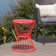 Powder-Coated Iron Side Table with Hourglass Shape & Open Cage Design