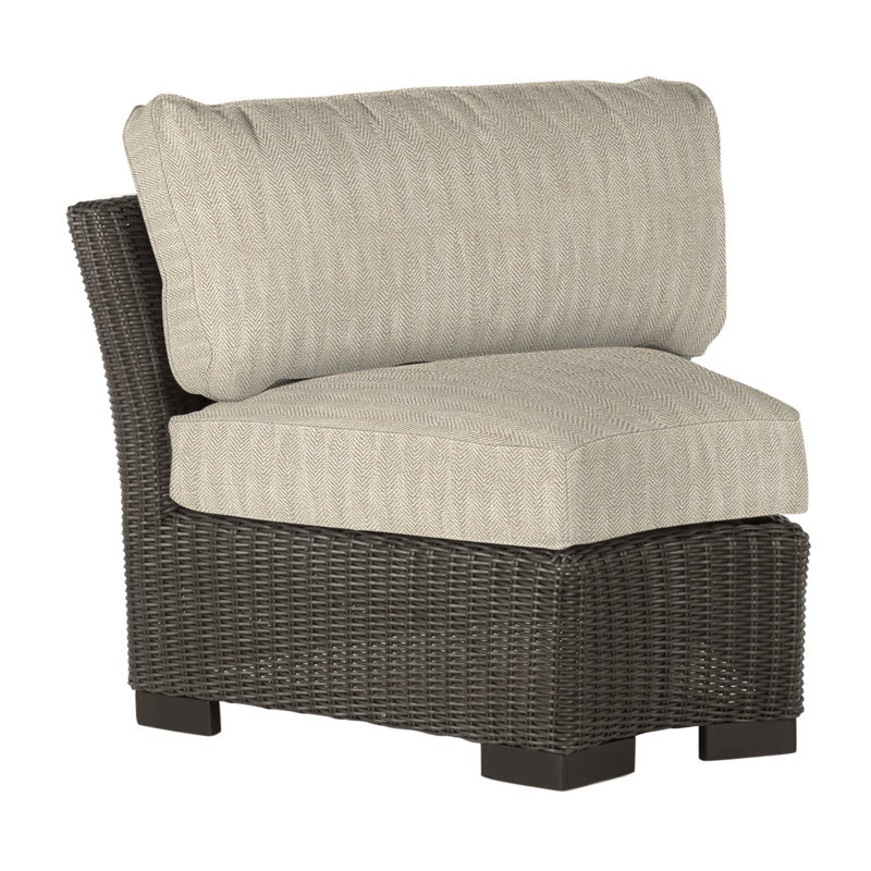 Club Woven Patio Chair with Cushions, Black Walnut, No Welt, Intermix Bark