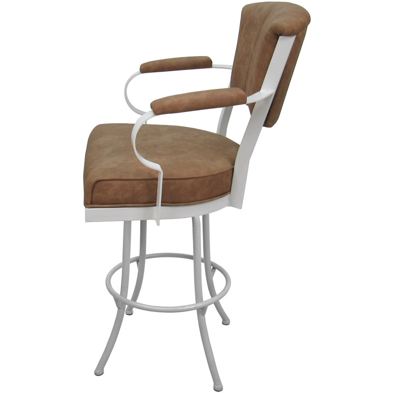 Tabouret pivotant en métal Bethel, Blanc
