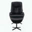 Fauteuil d'appoint pivotant en cuir fleur avec repose-pieds