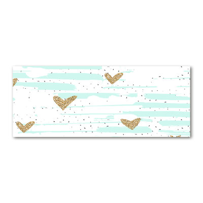Golden Hearts Background - Wrapped Canvas Print
