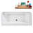 55" Streamline Soaking Freestanding Tub and Tray With Internal Drain-101697799