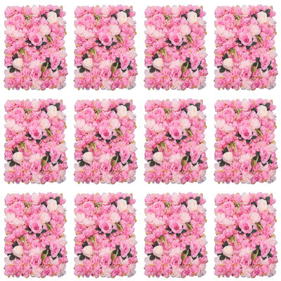12 pièces panneau de fleurs murales artificielles pour fond de photo décor de mariage