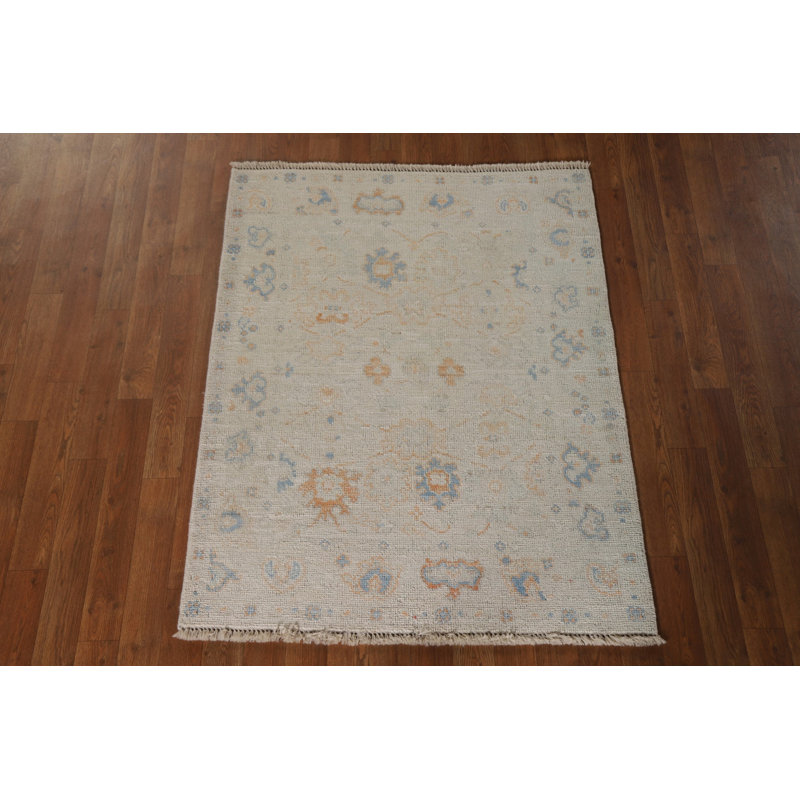 Vegetable Dye Oushak Accent Turkish Rug 3x4