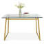 Ensemble de table de salle à manger 4 personnes Lastrup avec table rectangulaire de 47 po et 4 chaises rembourrées dorées-484201466