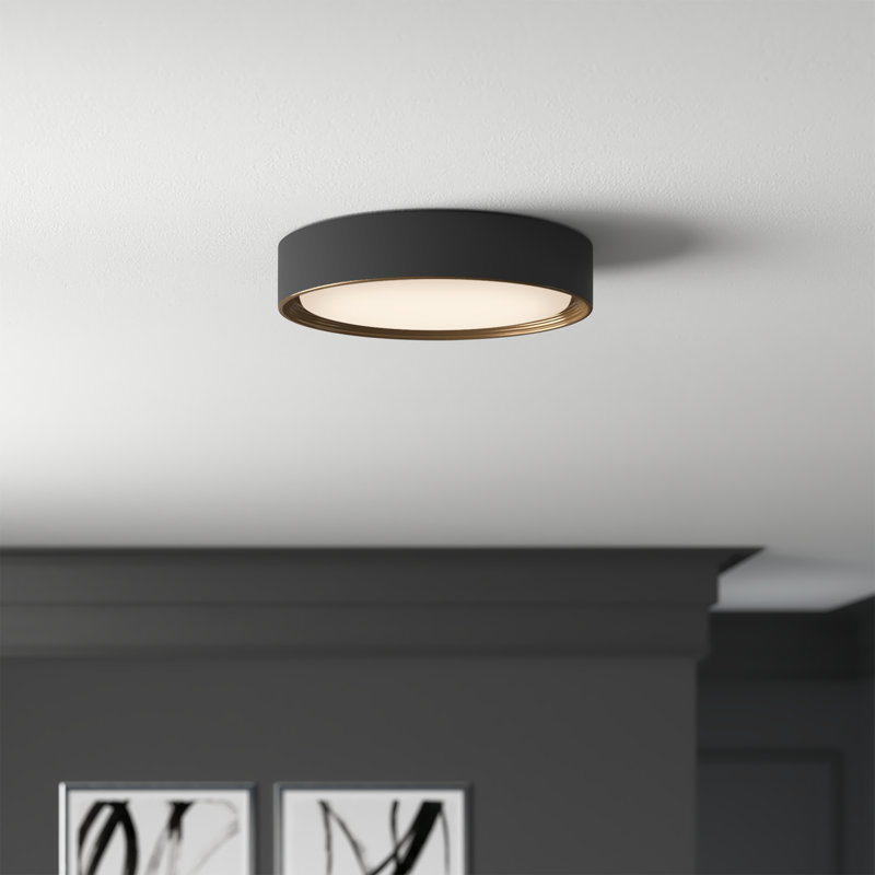 Plafonnier encastré à DEL 1 lumière Courtois, H 3,25 po x l 16 po x P 16 po, Noir mat, 3000 K
