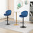 Adjustable Bar Chairs In Blue For Kitchen Pub Counter Height, 2 With Back And Footrest Height Mid-century