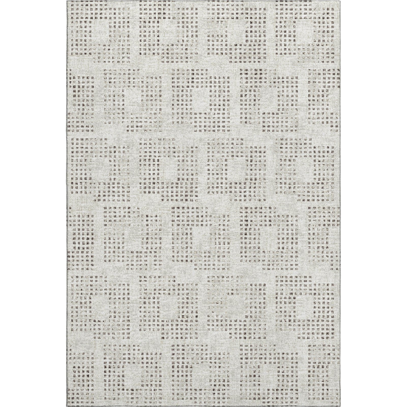 Premium Machine Washable Mayfield AMF33 Geometric Rug, Beige, 10' x 14'