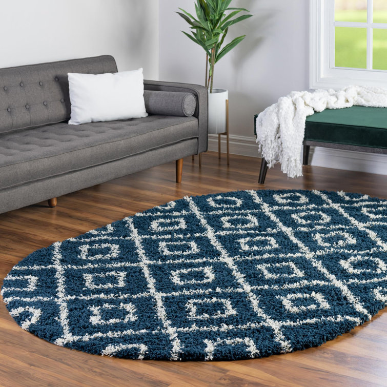 Foundry Select Ruth Trellis Shag Rug Navy Blue