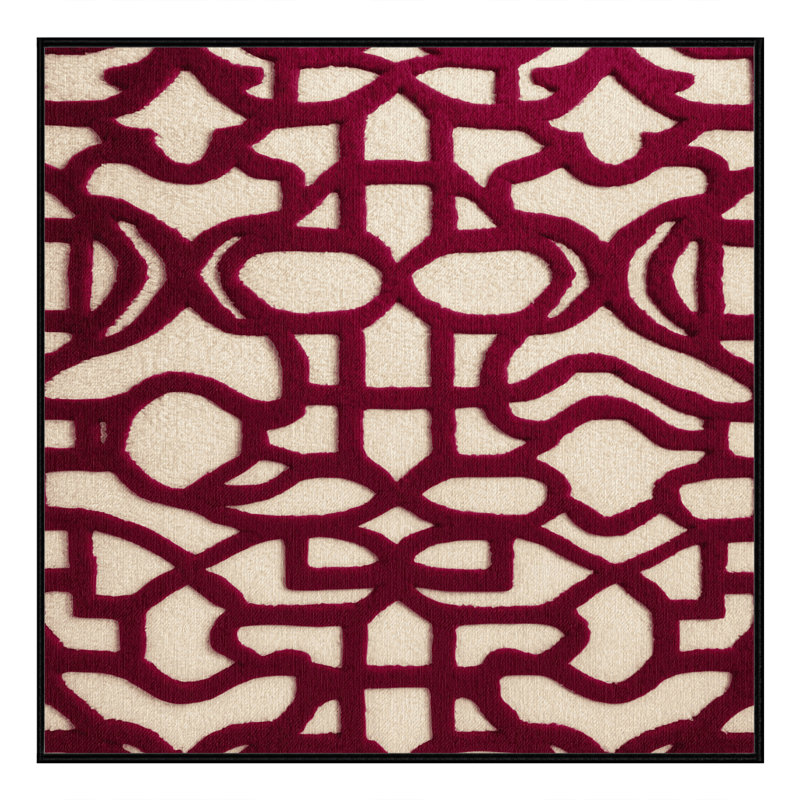Tapis rouge en treillis lavable à la machine, Carré 3 pi