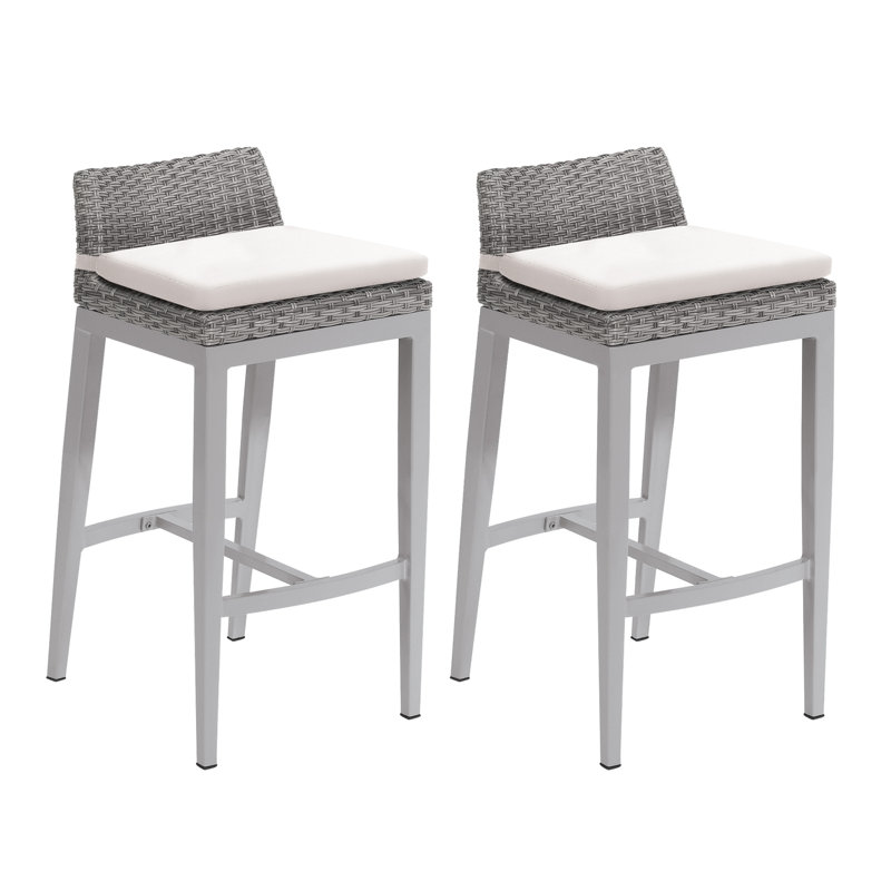 Argento Outdoor Bar Stool, Eggshell White