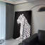 Art texturé léopard noir et blanc texturé, décoration de salon et de chambre à coucher moderne