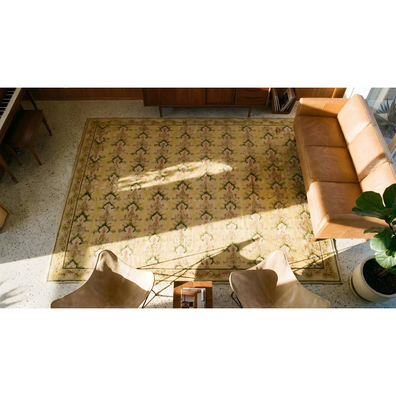 Antique Needlepoint French Allover Flat Weave Rug