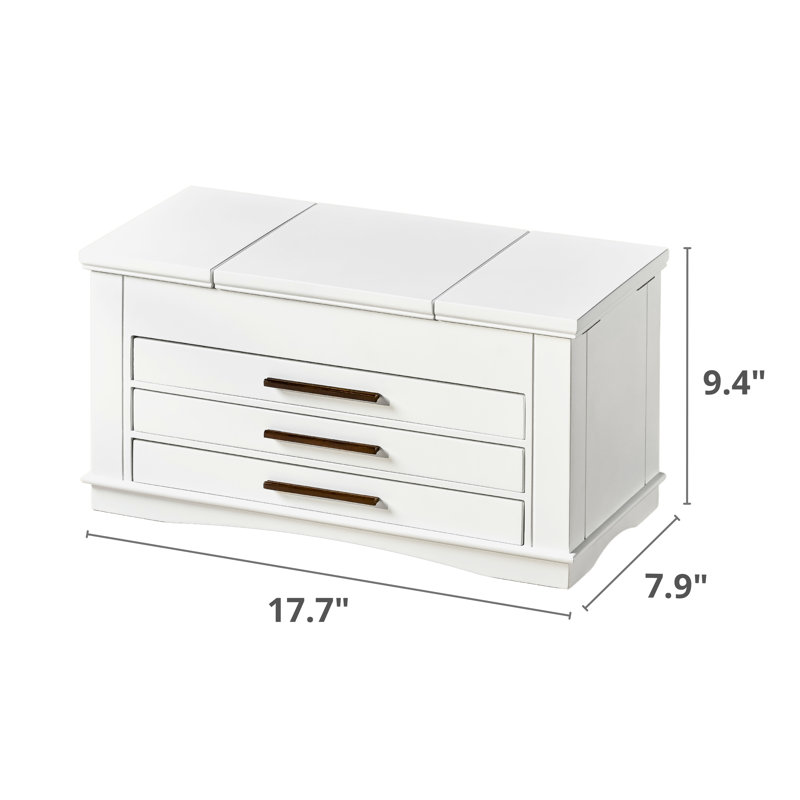 Grande boîte à bijoux contemporaine, Blanc
