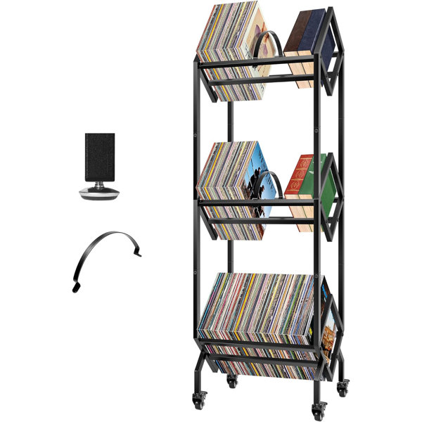  Tzechkii 3-Tier Vinyl Record Storage Rack, Black Metal Display  Stand with Dividers, Curved Baffle Protection Record Holder - Storage Up to  200 LP, Organize Albums/Books/Magazines/Files (3-Tier) : Home & Kitchen