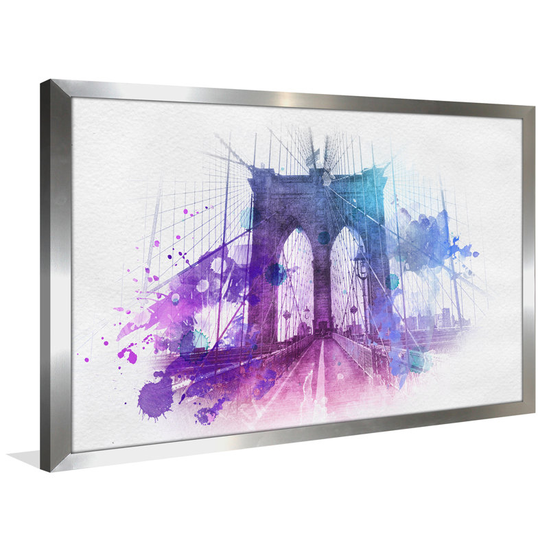 « brooklyn bridge », impression encadrée, H 35,5 po x l 51,5 po x P 0,75 po