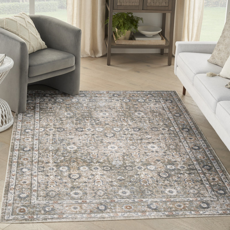 Tapis d'intérieur gris doré Nourison Astra, Rectangle 4 pi x 6 pi