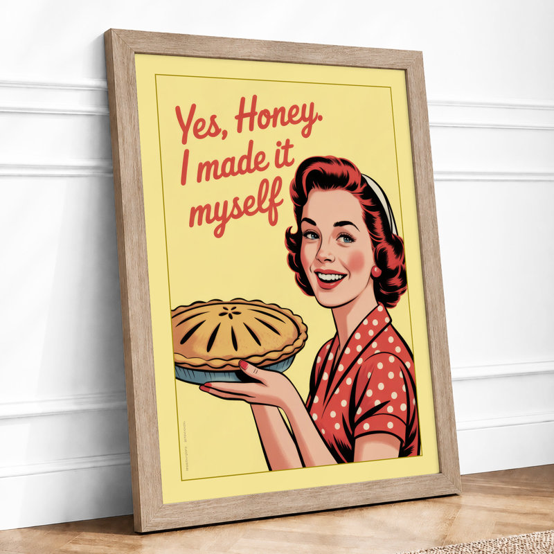 Made It Myself Retro - Framed Print, A1 - 84.1 x 59.4 cm, Oak