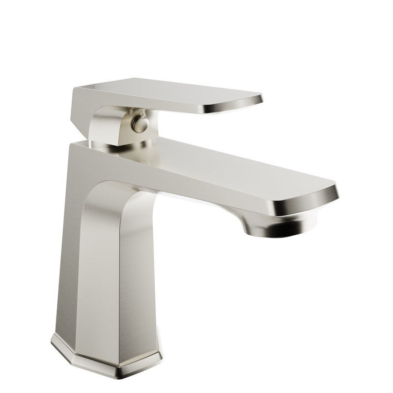 Single-Hole Single-handle Bathroom Faucet with Drain Assembly, Brushed Nickel