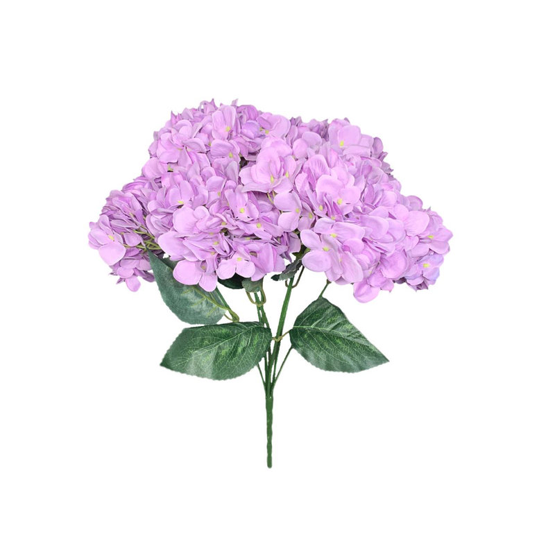 Faux bouquet d'hortensias à 7 têtes, Mauve