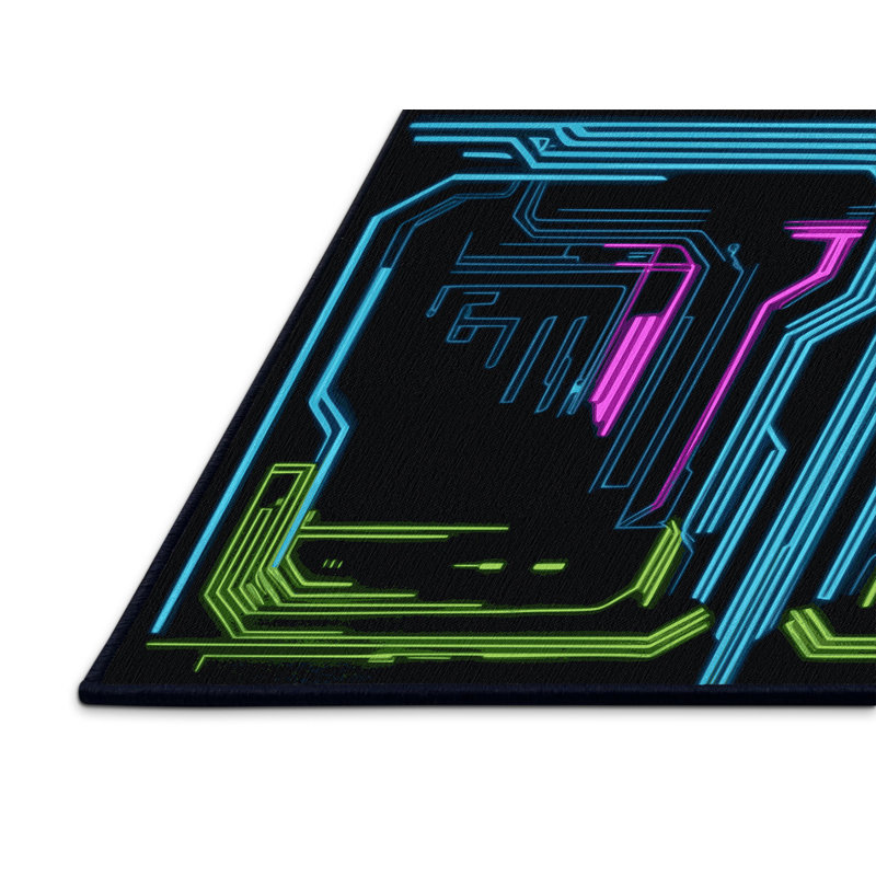 Cyber Ray Rug, Rectangle 6' x 9'