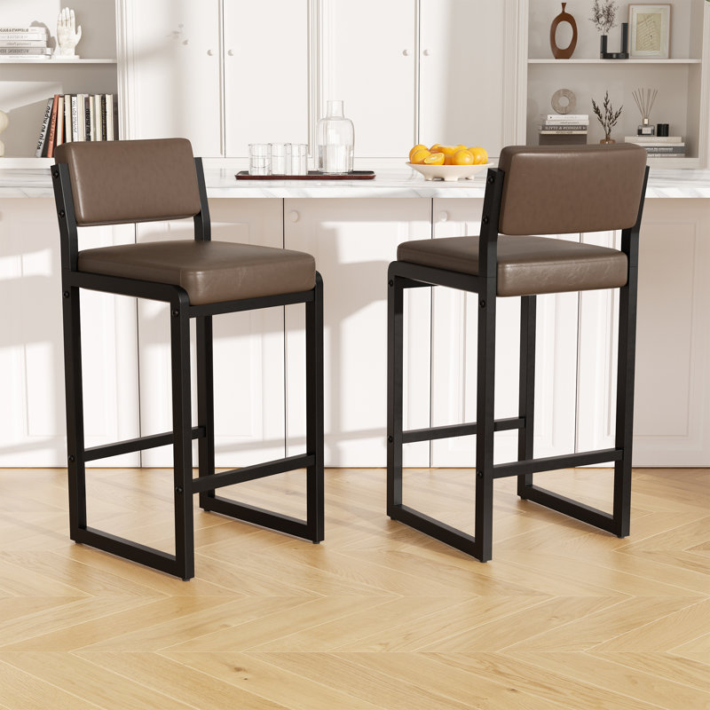 Comfortable Faux Leather  Dining Chair With Slightly Reclined Backrest And Straight Legs For Enhanced Support, Dark Brown