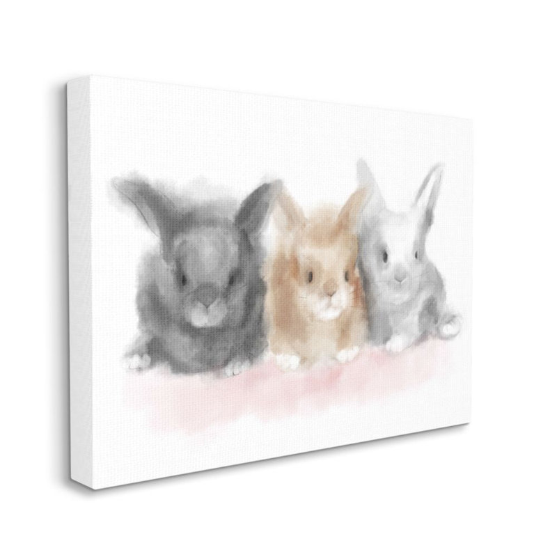 Gervasio Fluffy Bunnies Animal Design, Toile tendue, H 40 po x l 30 po x P 1,5 po