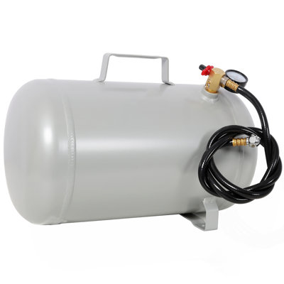 Portable 5 Gallon Aluminum Air Tank, Lightweight Durable Air Compressor Tank with Pressure Gauge, Safety Valve and 47 Inch Hose for Easy Tool Connection