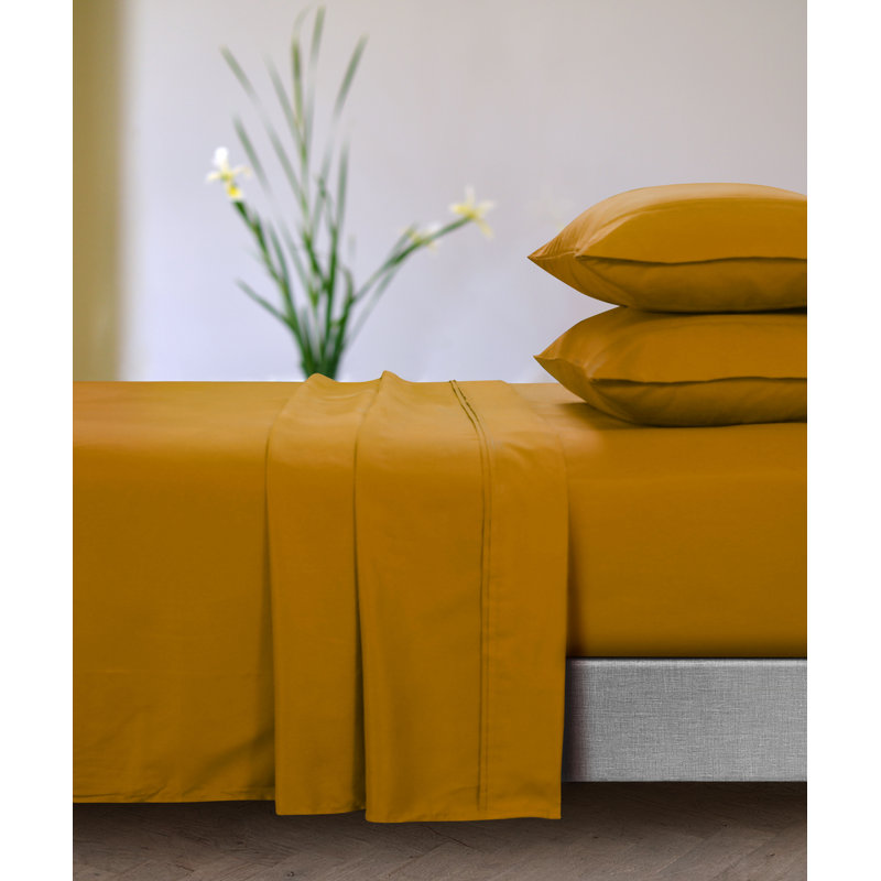 Microfiber Sheet Set, Honey Mustard, Twin XL Sheet Set + Fitted Sheet + 1 Pillowcases