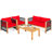 Kirwan Acacia Wood Sofa Seating Group with Cushions-1202490501-1202490500