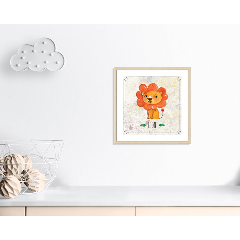 Impression sur papier Jungle Day 1 ', Encadré de boîte beige, H 22,5 po x l 22,5 po x P 1,18 po
