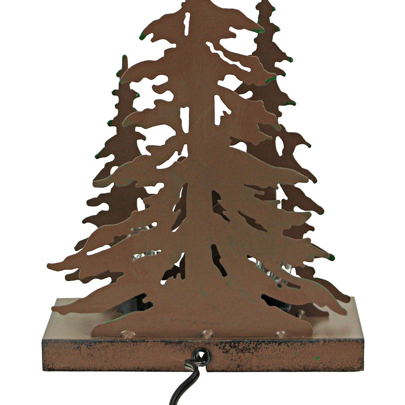 Rustic Black Metal Bigfoot Forest Stroll Accent Lamp