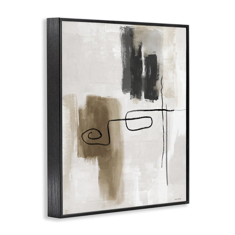 Giclée encadrée fluide et brun clair, design par Amber Sterling, H 14 po x l 11 po, Giclée encadrée noir minuit