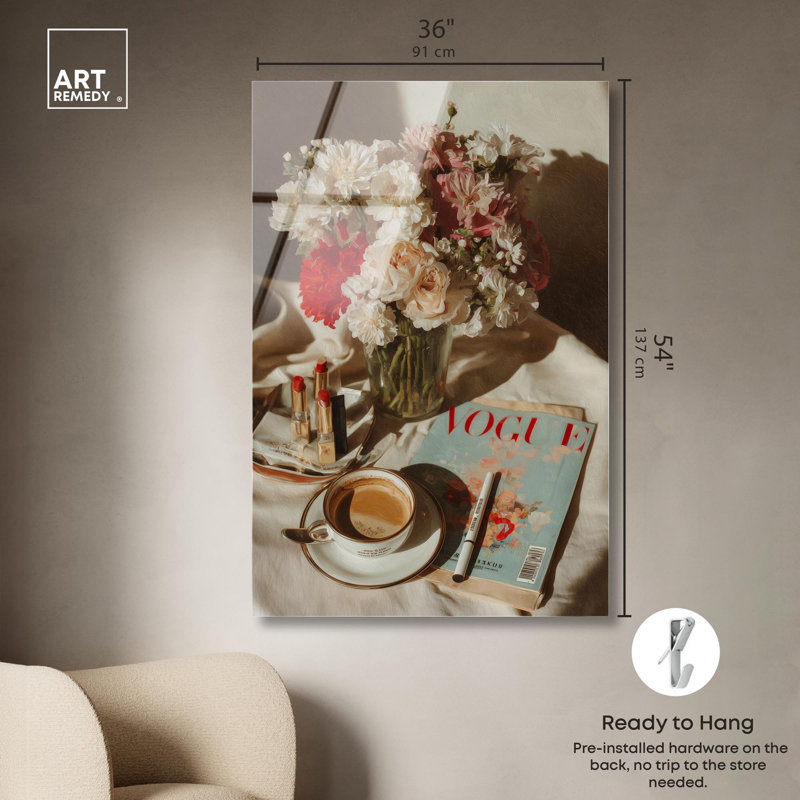 «Early Morning Coffee Glam» par Art Remedy, H 54 po x l 36 po
