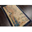 Tapis beige / bleu en laine noué à la main 2 pi 11 po x 5 pi 1 po