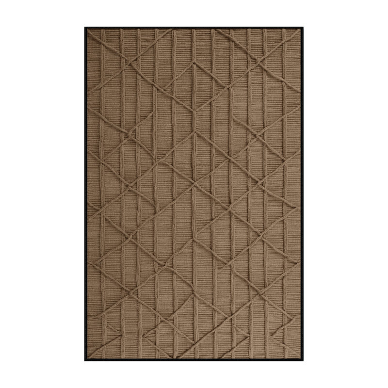 Machine Washable Trellis Brown Area Rug, Runner 2' x 4'
