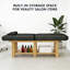 Table de massage professionnelle de 75 pouces avec appui-tête réglable, lit de spa en cuir PU avec structure en bois massif