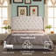 Upholstered Wingback Platform Bed, Bed Frame with Nailhead Trimmed Wingback and Button-Tufted-114284990-114284985