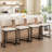 Alrick Modern Linen Upholstered 25.6" Counter Height Kitchen Stool With Metal Sled Base-343912253