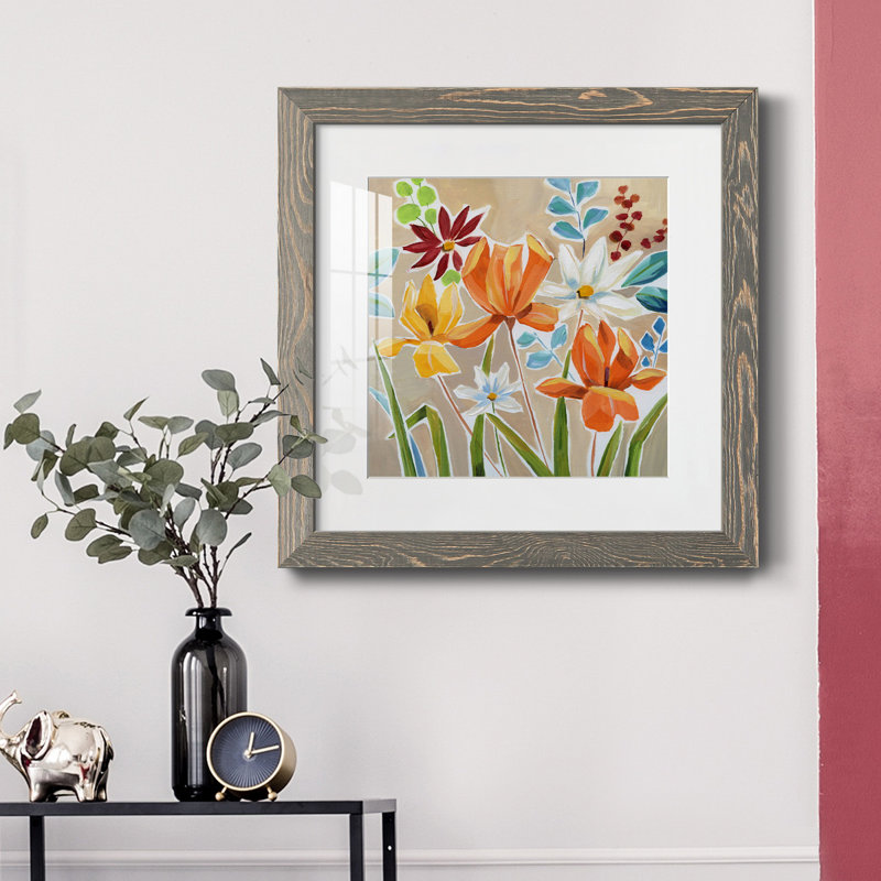 «Pumpkin Patch Grateful» - peinture encadrée, Encadré gris, H 35,5 po x l 35,5 po x P 1,5 po