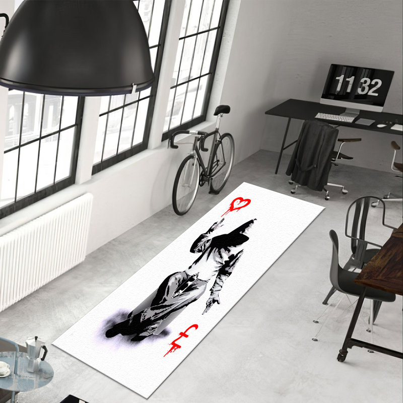 Stylish Non Woven Thin Type Printed Rug with Intricate Floral Design Ideal for Living Room or Bedroom Decor
