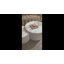Ensemble de 2 tables basses rondes gigognes, tables d'appoint cylindriques blanches modernes, tables d'appoint rayées crème pour le salon