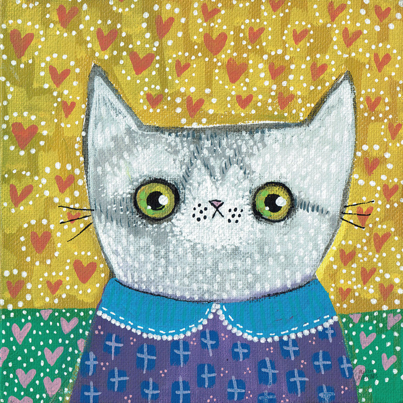 Kooky Cat II par Melissa Averinos, H 12 po x l 12 po